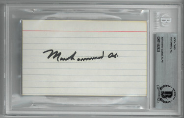 Picture of Athlon Sports CTBL-025556a Muhammad Ali Signed Vintage 3 x 5 in. Index Card & Cut Sig - Beckett & BAS No.00011662933 Slabbed - Boxing