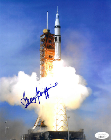 CTBL-025636 Gerald Gerry Griffin Signed Apollo-Soyuz Test Project-Saturn IB Color 8 x 10 in. Photo - JSA Hologram No.EE63170