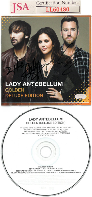 CTBL-J29033 Lady Antebellum Band Lady A 2013 Golden Deluxe Edition - JSA Hillary Scott & Charles Kelley & Dave Haywood Autograph Music CD & Covers -  Athlon Sports, CTBL_J29033