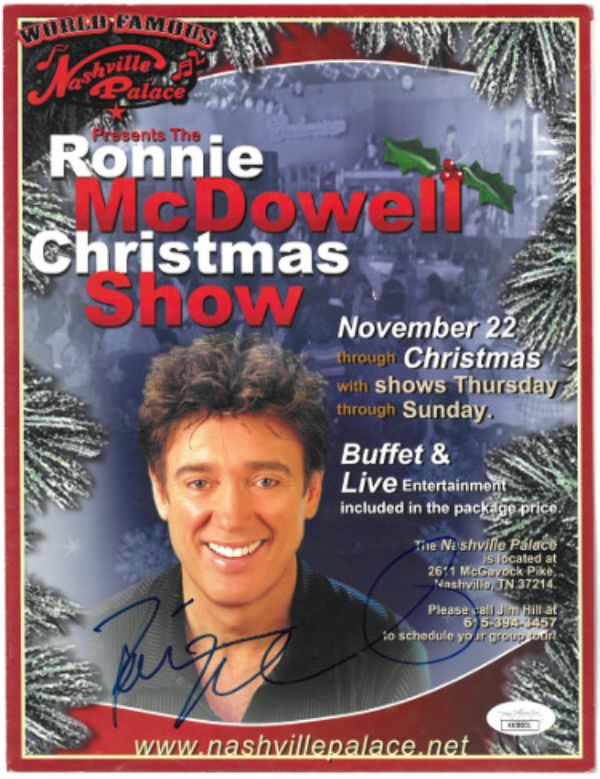 CTBL-028756 Ronnie Mcdowell Signed Nashville Palace Christmas Show Program & Photo Music - JSA No. KK58031 Country Music Autograph