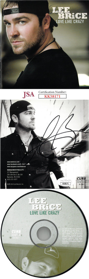 Picture of Athlon Sports CTBL-029126 Lee Brice Signed 2010 Love Like Crazy Album Inside Cover & CD with Case- JSA No. KK5871 Autograph CD