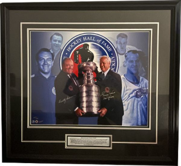 Picture of Athlon Sports CTBL-030002 16 x 20 in. Gordie Howe & Scotty Bowman Dual Signed Detroit Red Wings Mr. Hockey- JSA No. Ll60393 LTD 255 & 300 Autograph Photo Custom Framing
