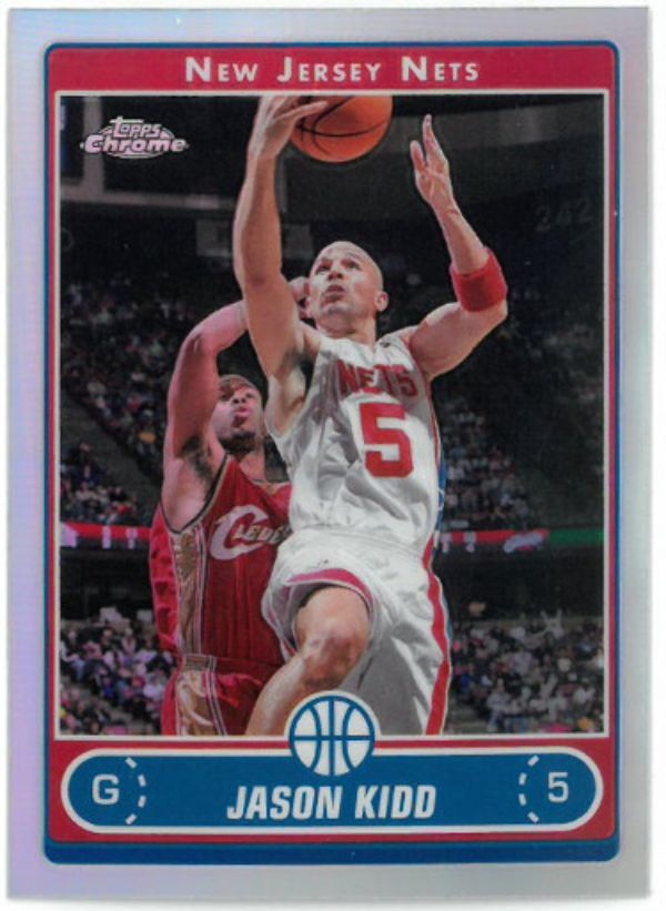 CTBL-030287 Jason Kidd 2006-2007 Topps Chrome Refractor, No. 56 New Jersey Nets Basketball Card Autograph