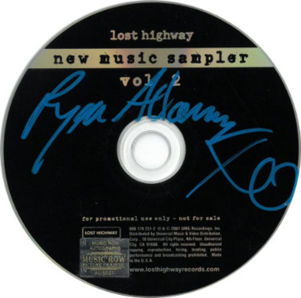 Picture of Athlon Sports CTBL-029482 Ryan Adams Signed 2001 Lost Highway New Music Sampler Vol 2 Album CD & Case- Music Row Hologram
