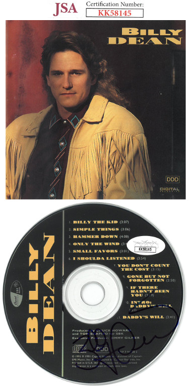 Picture of Athlon Sports CTBL-029483 Billy Dean Signed 1991 Capitol Records Album CD with Cover & Case- JSA No. KK58145