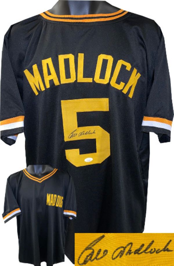 CTBL-030647 Bill Madlock Signed Pittsburgh Black TB Mad Dog Custom Stitched Baseball Jersey - Extra Large