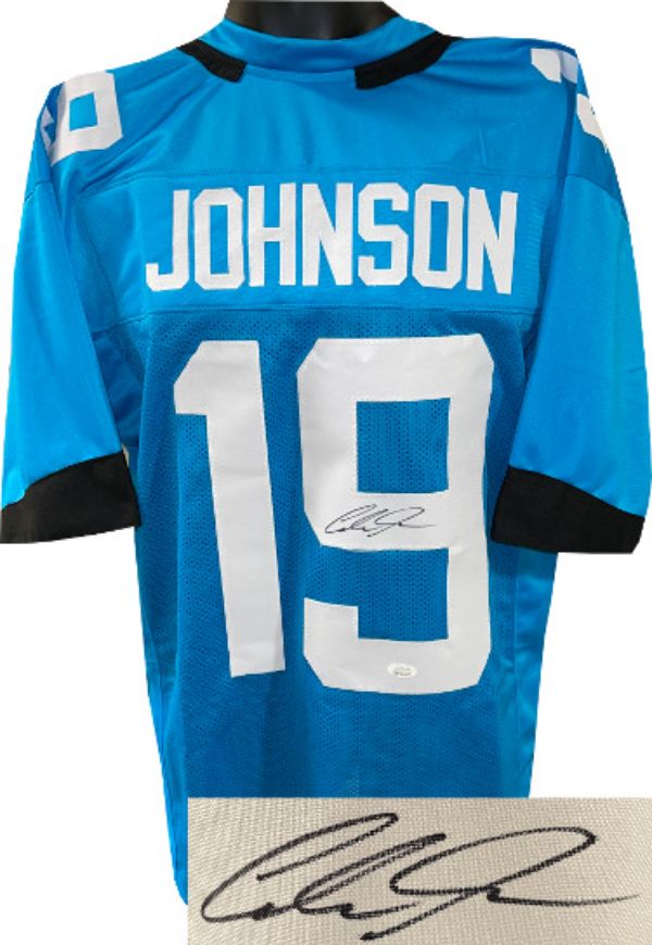 CTBL-030640 Collin Johnson Signed Jacksonville Teal Custom Stitched Pro Style - JSA Witnessed Football Jersey - Extra Large