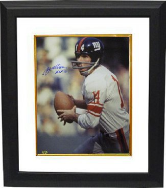 Picture of Athlon CTBL-BW16394 Y.A. Tittle Signed New York Giants Color Passing Vertical 8 x 10 Photo - HOF 71 Custom Framed