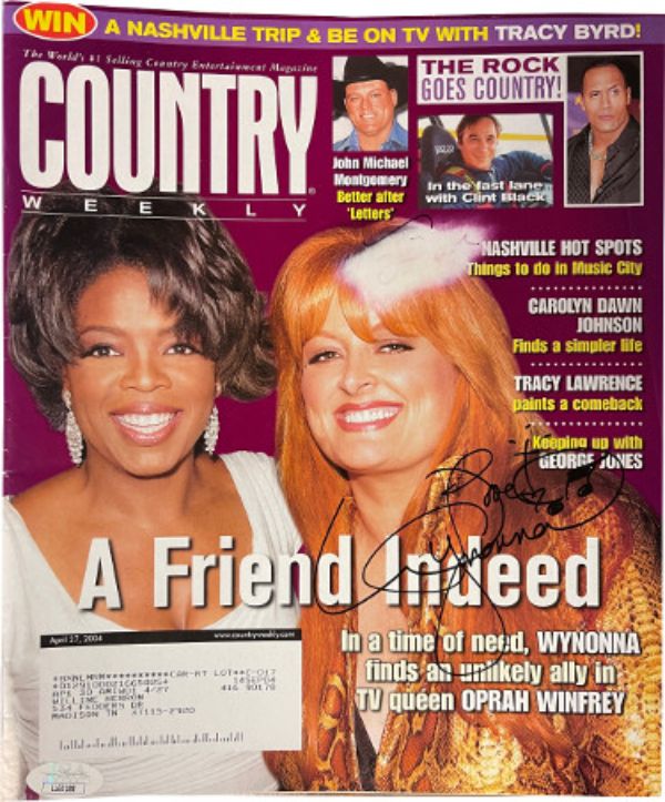 Picture of Athlon Sports CTBL-030674 Wynonna Judd Signed Country Weekly 4-27-2004 Imperfect - JSA No. LL60288 Oprah Winfrey Magazine