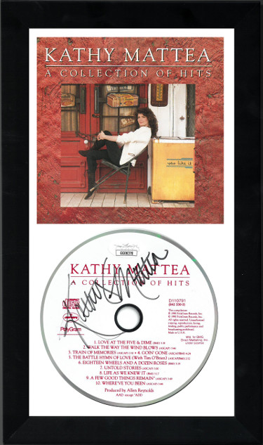 Picture of Athlon Sports CTBL-f29420 6.5 x 12 in. Kathy Mattea Signed 1990 A Collection of Hits CD with Cover Custom Framing Autograph - JSA No. GG08378