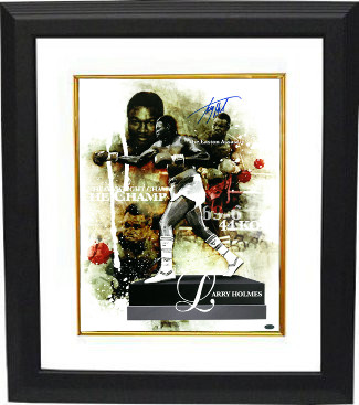 Picture of Athlon CTBL-BW16536 Larry Holmes Signed Boxing Photo Collage Custom Framed - Easton Assassin - 16 x 20