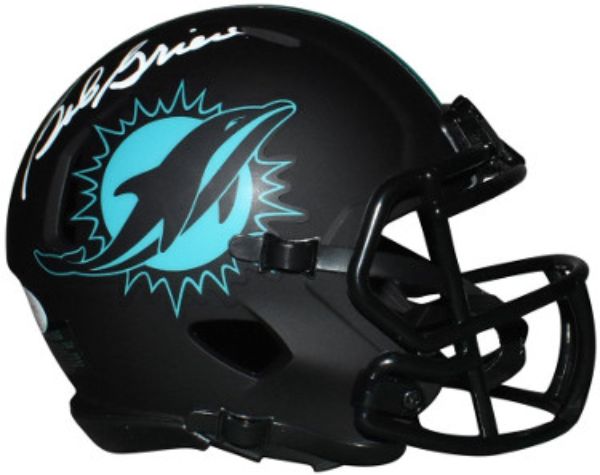 Picture of Athlon Sports CTBL-029268 Bob Griese Signed Miami Dolphins Eclipse Black Matte Riddell Speed JSA Witnessed Autograph Mini Helmet