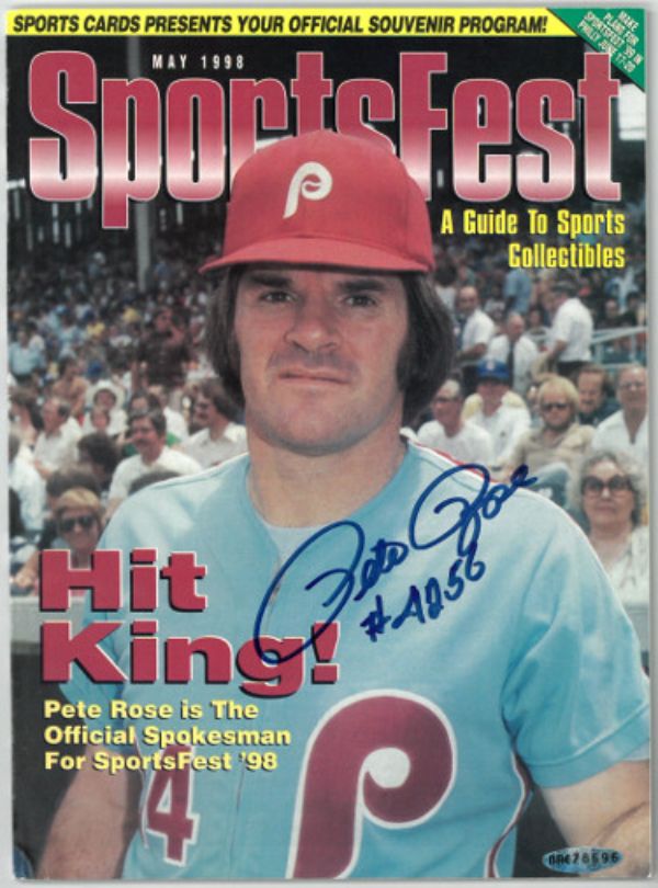 Picture of Athlon Sports CTBL-029313 Pete Rose Signed 1998 Sportsfest No. 4256- Upper Deck Authenticated No. BAE78696 Philadelphia Phillies & Hit King Autograph Magazine