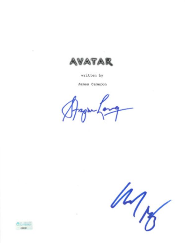 CTBL-029314 8.5 x 11 in. Avatar Movie Script Cover 2 Sig with Michelle Rodriguez & Stephen Lang Celebrity Authentics Autograph