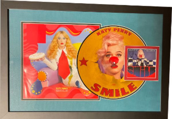 Picture of Athlon Sports CTBL-029944 18.5 x 26.5 in. Katy Perry Signed 2020 Smile Album&#44; Picture Disc Vinyl & CD Cover- JSA No. JJ96836 - Custom Framing