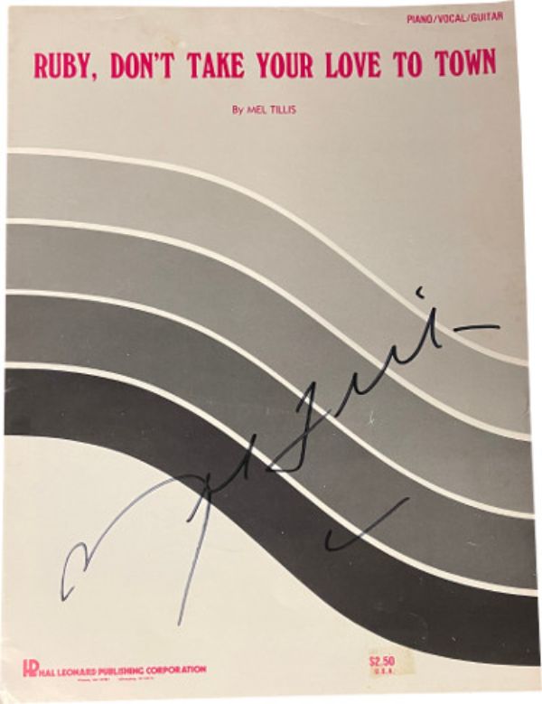 CTBL-030388 9 x 12 in. Mel Tillis Signed 1966 Ruby, Dont Take Your Love to Town Full 4-Page Sheet Music Book Minor Imperfections Music Autograph -  Athlon Sports, CTBL_030388