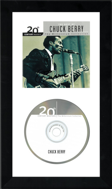 CTBL-F29248 6.5 x 12 in. Chuck Berry Signed 1999 The Best of Chuck Berry - JSA No. L70375 The Mellennium Collection Custom Framing Music CD & Covers