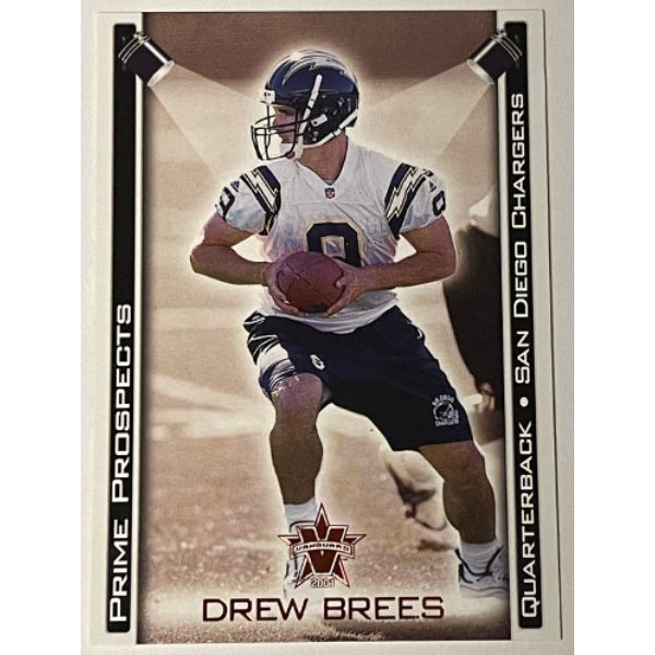 Picture of Athlon Sports CTBL-030920 Drew Brees 2001 Pacific Vanguard Prime Prospects Leaf Rookie Card&#44; Number 28 - San Diego Chargers