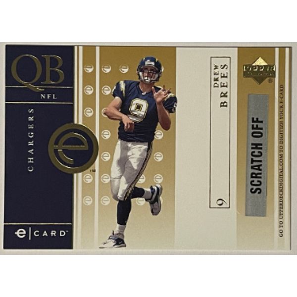 Picture of Athlon Sports CTBL-030924 Drew Brees 2001 Upper Deck E-Card Rookie Card&#44; E-DB - Imperfect - San Diego Chargers