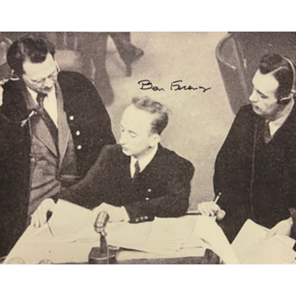 CTBL-030985 8 x 10 in. Benjamin Ferencz Signed Vintage WWII Nuremberg Trials B & W Photo, PSA - AD38876 - Courtroom Prosecutor