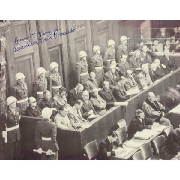 CTBL-031099 8 x 10 in. Henry T. King Jr. Signed 1946 WWll Nuremberg Trials B & W Photo, PSA - AD55350 - Prosecutor Military Tribunals