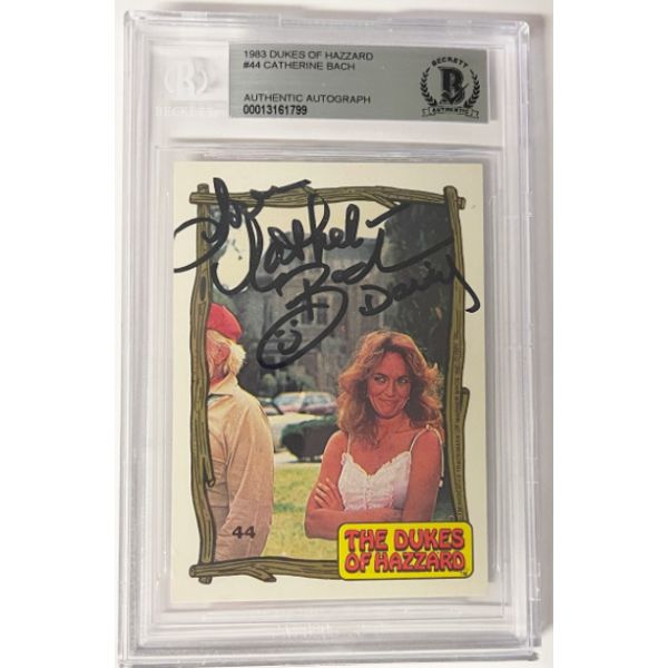 Picture of Athlon Sports CTBL-031146 Catherine Bach Signed 1983 The Dukes of Hazzard Trading Card&#44; Number 44 - Love Daisy - BAS & Beckett Encapsulated - 00013161799