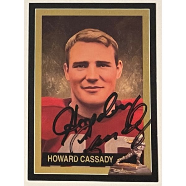 Picture of Athlon Sports CTBL-031168 Howard Hopalong Cassady Signed 1992 Ohio State Buckeyes 1955 Heisman Trading Card&#44; Number 21