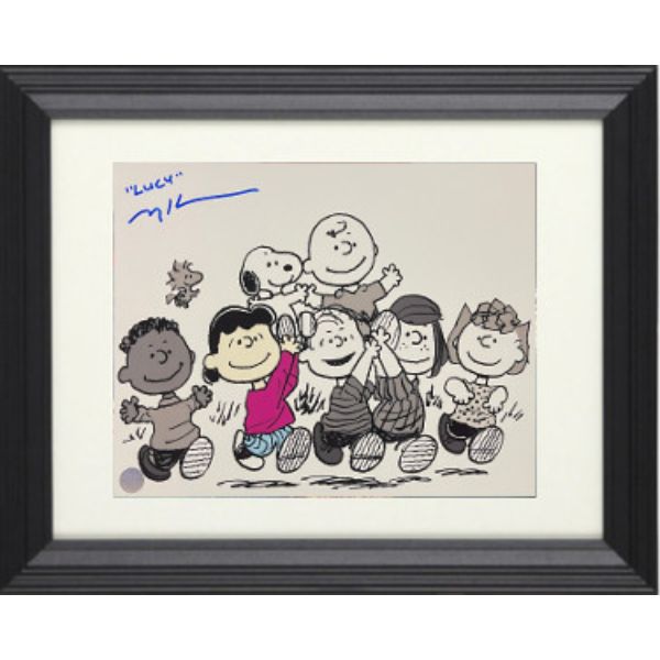 CTBL-BW30800 8 x 10 in. Melanie Kohn Signed Peanuts Spotlight with Lucy Framed Photo, AWM Hologram