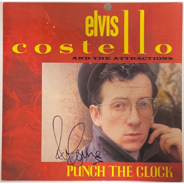 CTBL-031226 Elvis Costello Signed 1983 Punch the Clock Album Cover, LP Vinyl Record - Beckett Review - CBS & Columbia Records -  Athlon Sports, CTBL_031226