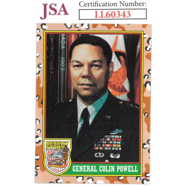 Picture of Athlon Sports CTBL-031320 Colin Powell Signed 1991 Topps Desert Storm Trading Card&#44; Number 2 with GEN USA - JSA - United States Four - Star General & Secretary of State