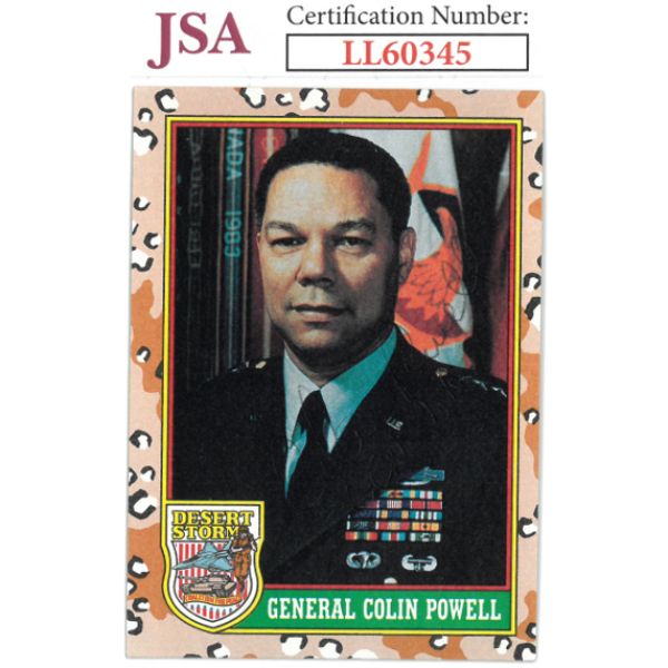 Picture of Athlon Sports CTBL-031322 Colin Powell Signed 1991 Topps Desert Storm Trading Card&#44; Number 2 with GEN USA - JSA - Star General & Secretary of State