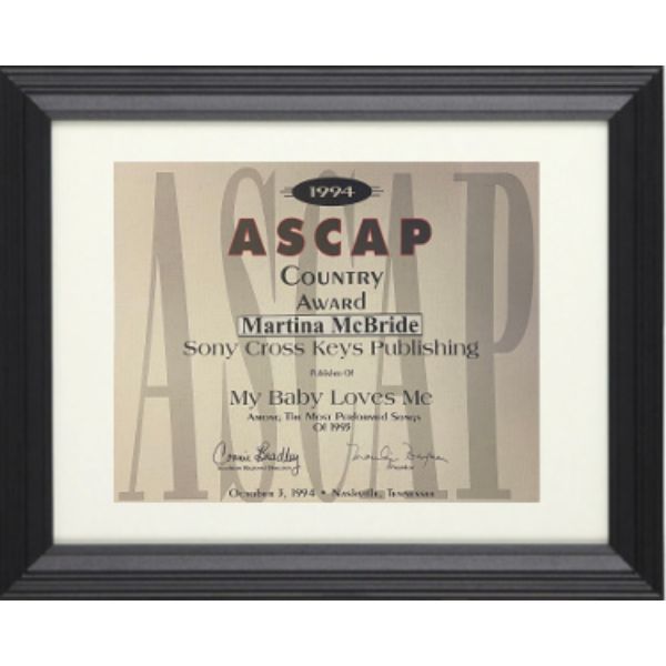 Picture of Athlon Sports CTBL-F31236 11 x 14 in. Martina McBride 1994 ASCAP Country Music Award with Framed&#44; Sony Cross Keys Publishing - My Baby Love Me