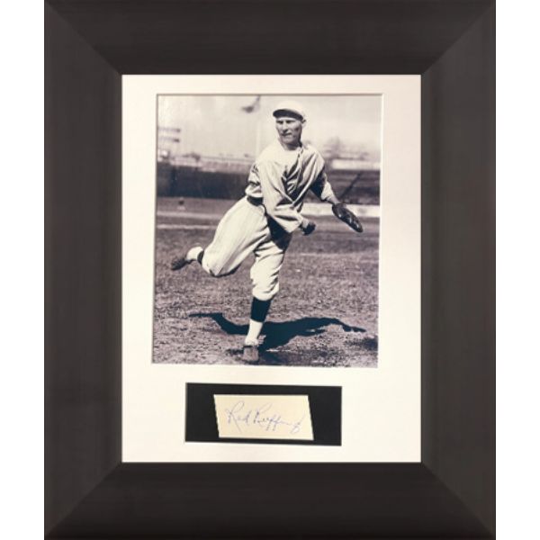 CTBL-f31246 8 x 10 in. Red Ruffing Signed 1.5 x 3 in. Cut Signature Matted & Framed with Boston Red Sox Vintage B&W Phot, Beckett Review