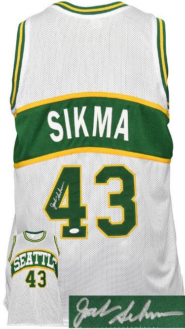 CTBL-031585 Jack Sikma Signed Seattle TB Pro Basketball Jersey, White - Extra Large - JSA Witnessed