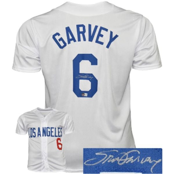 CTBL-031592 Steve Garvey Signed Los Angeles Stitched Baseball Jersey, White - Extra Large - Beckett Witnessed