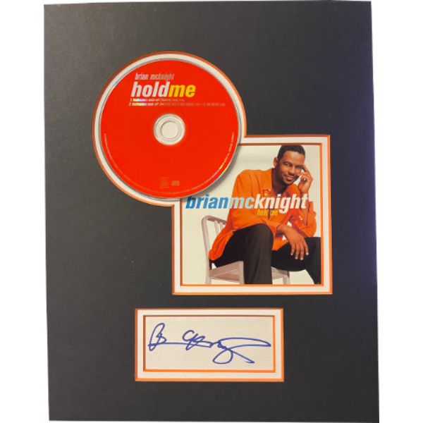 Picture of Athlon Sports CTBL-030489 11 x 14 in. Brian McKnight Signed 1998 Hold Me Album Single Cover with CD & 2 x 4 in. Cut Signature