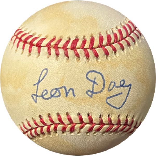 CTBL-031797 Leon Day Signed Black Sox Rawlings Official National League Baseball, Toned - JSA - RR76725