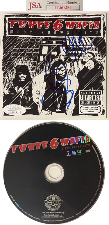 Picture of Athlon Sports CTBL-030657 Three 6 Mafia Juicy DJ Paul Signed 2005 Most Known Hits Cover with CD & Case&#44; JSA - LL60251
