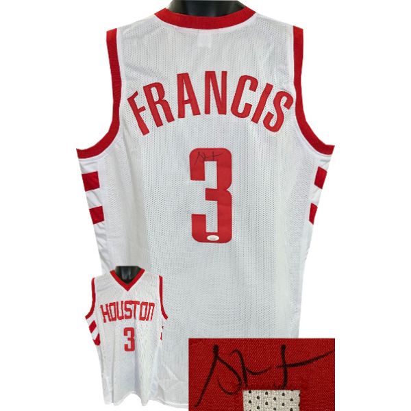 CTBL-030804 Steve Francis Signed Houston Pro Basketball Jersey, White - Extra Large - JSA Witnessed