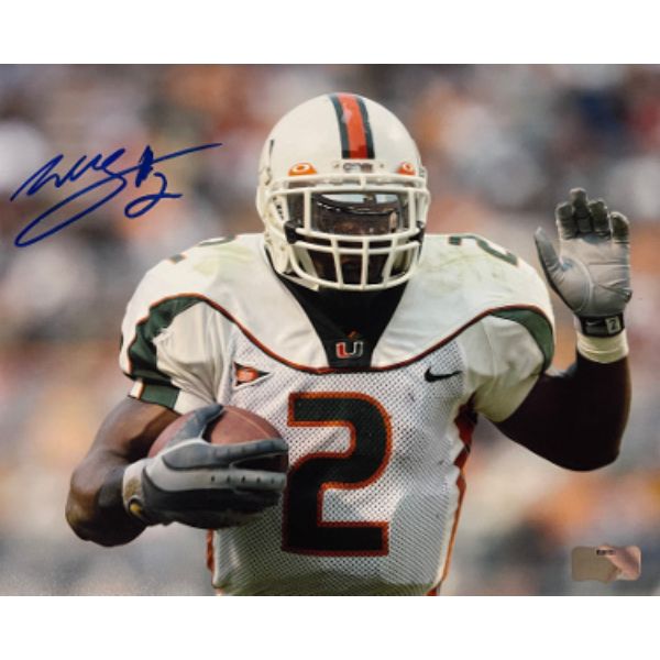 CTBL-030810 8 x 10 in. Willis McGahee Signed Miami Hurricanes Photo, Number 2 - Radtke Sports Hologram -  Athlon Sports, CTBL_030810