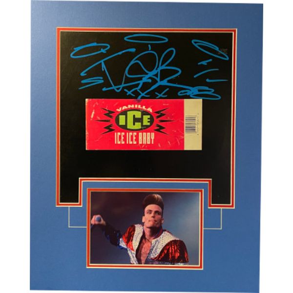 Picture of Athlon Sports CTBL-030862 16 x 20 in. Vanilla Ice Signed 1990 Ice Ice Baby Album Cover&#44; 6 x 8 in. Matted Photo - JSA - PP75243