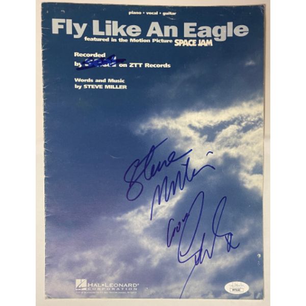 Picture of Athlon Sports CTBL-030868 9 x 12 in. Steve Miller & Seal Dual Signed 1976 Fly Like an Eagle Space Jam Full Sheet Music & Lyrics&#44; JSA - PP75183