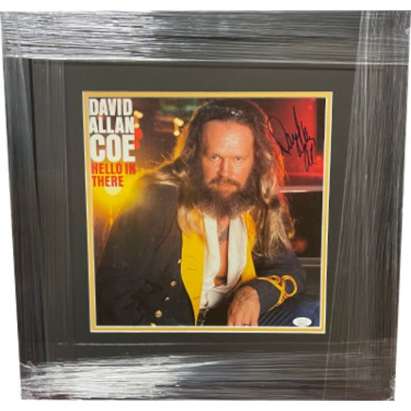 Picture of Athlon Sports CTBL-030894 20 x 20 in. David Allan Coe Signed Framed 1983 Hello in there Album Cover - JSA - PP75242