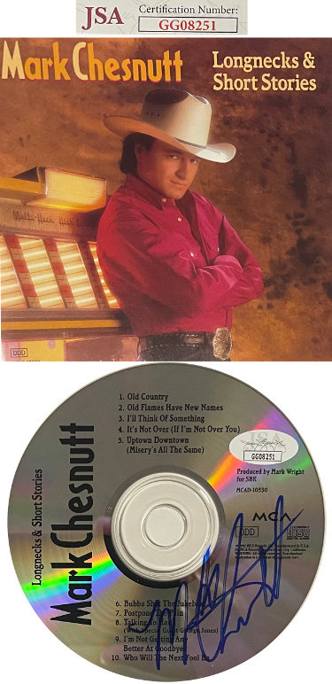 Picture of Athlon Sports CTBL-026534 Mark Chesnutt Signed 1992 Longnecks & Short Stories Album&#44; CD with Cover & Case - JSA - No.GG08251