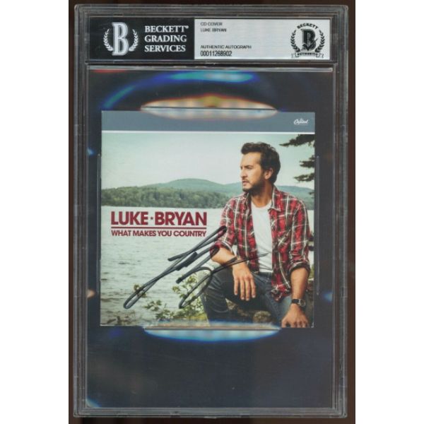 CTBL-031897 Luke Bryan Signed 2017 What Makes You Country Beckett BAS Slabbed CD Cover Booklet with Separate CD & Case