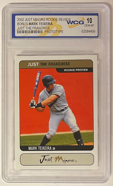 Picture of Athlon Sports CTBL-031923 Mark Teixeira 2002 Just Minors Rookie Review Just the Franchise Gold Prototype Rookie Card&#44; WCG Graded Gem Mt 10
