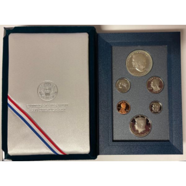 Picture of Athlon Sports CTBL-031943 1990-P US Mint Prestige Proof Set Eisenhower Centennial 90 Percent Silver Dollar&#44; 6 Coins with Original Box - COA