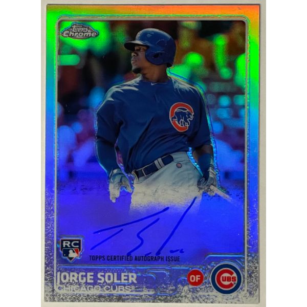Picture of Athlon Sports CTBL-031961 Jorge Soler Signed 2015 Topps Chrome Rookie Card&#44; AR-JS- Limited Edition 377-499 - Chicago Cubs