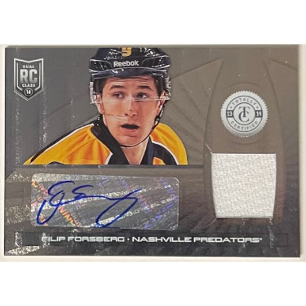 Picture of Athlon Sports CTBL-031971 Filip Forsberg Signed 2013-2014 Panini Totally Certified Dual Event Worn Material Rookie Card&#44; No.162 - Nashville Predators