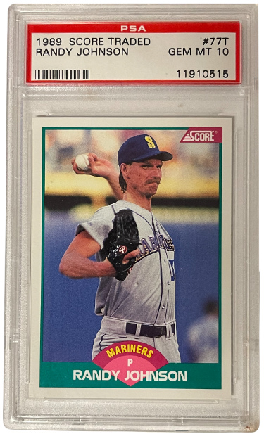 Picture of Athlon Sports CTBL-032498 Randy Johnson 1989 Score Traded Rookie Card&#44; No.77T - PSA Graded 10 Gem Mint - Seattle Mariners